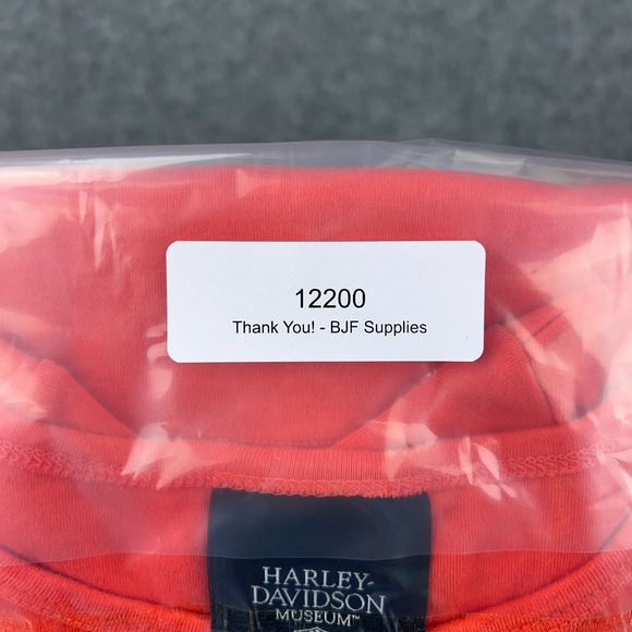 Harley Davidson Shirt Women Medium Orange Short Sleeve Motorcycle Museum Tee Y2K - Picture 12 of 12